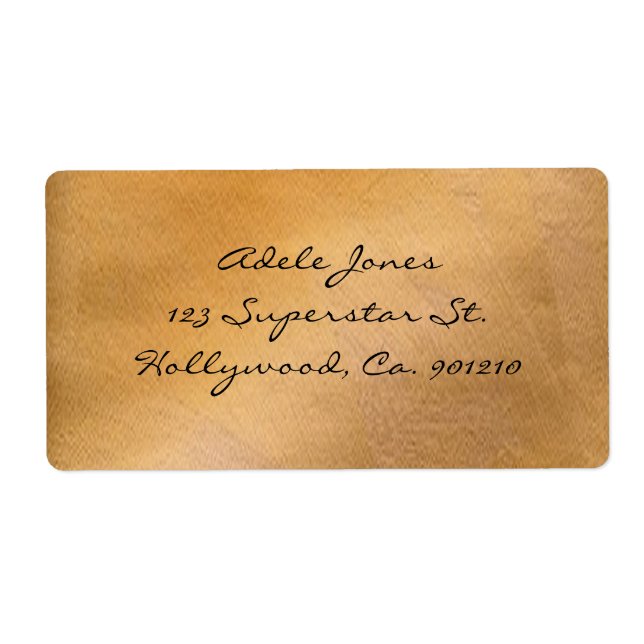 Etiquetas de envío de cobre metálico (Frente)