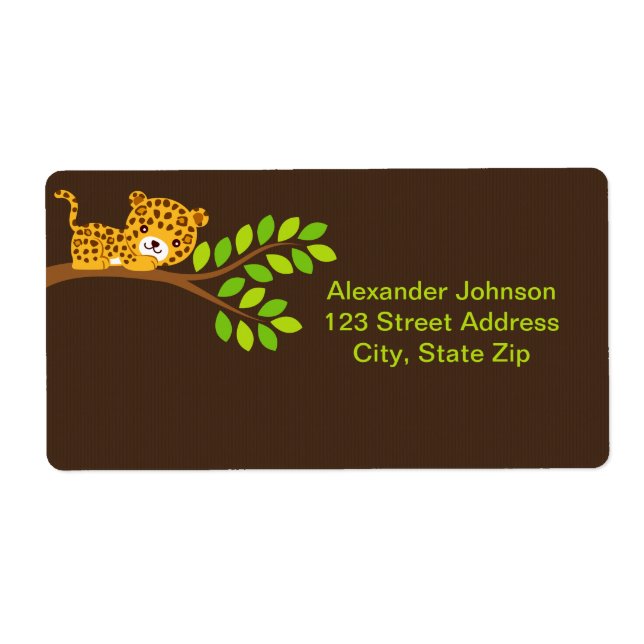 Etiquetas de envío de pequeños leopardo (Frente)