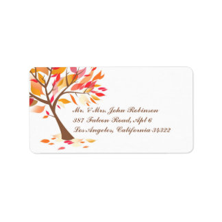 Etiquetas de envío del árbol de temas de otoño