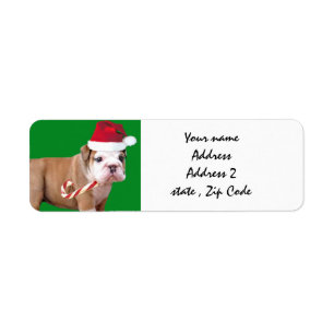 Etiquetas de envío del bulldog del navidad