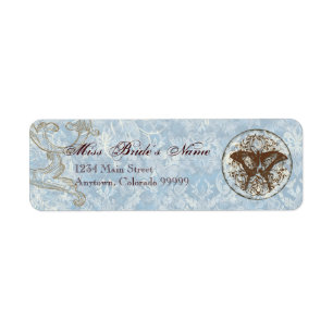 Etiquetas de envío - Fleur di Lys Damask vs2