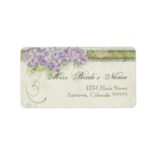 Etiquetas de envío - Lilac Hydrangea estilo vintag