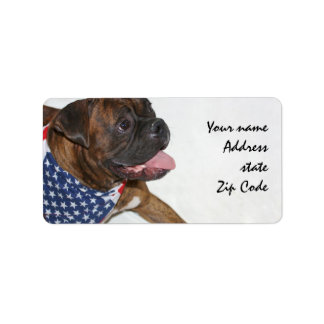 Etiquetas de envío patrióticas para perros Boxer