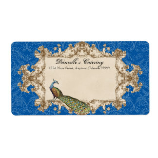 Etiquetas de envío - Pavo Real Azul Vintage