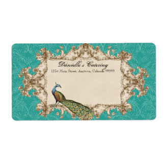 Etiquetas de envío - Peacock Verde azulado y Etchi