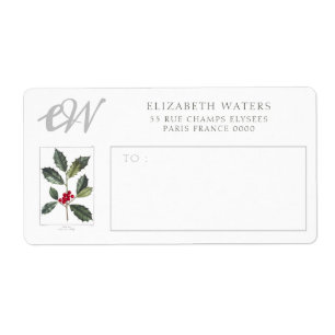 ETIQUETAS DE ENVÍO : VINTAGE CHRISTMAS HOLLY