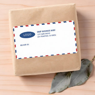 Etiquetas de envío y correo con logotipo empresari