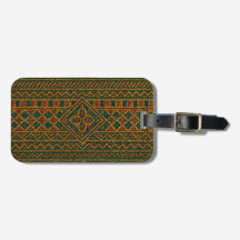Etiquetas de equipaje africanas Kente con cuentas 