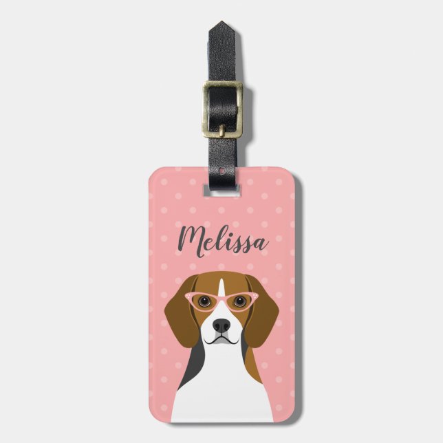 Etiquetas de equipaje Beagle (Frente Vertical)