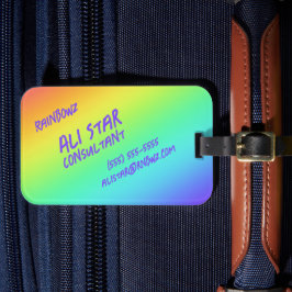 Etiquetas de equipaje con gradiente de arcoíris br