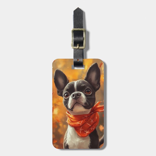 Etiquetas de equipaje de Boston Terrier (Frente Vertical)