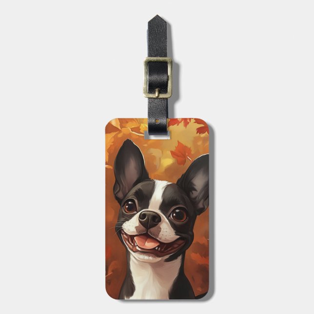 Etiquetas de equipaje de Boston Terrier (Frente Vertical)