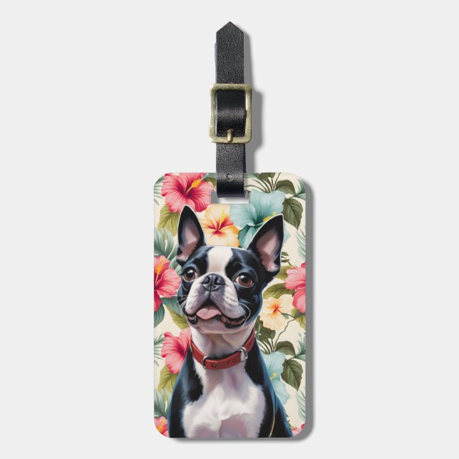 Etiquetas de equipaje de Boston Terrier (Frente Vertical)