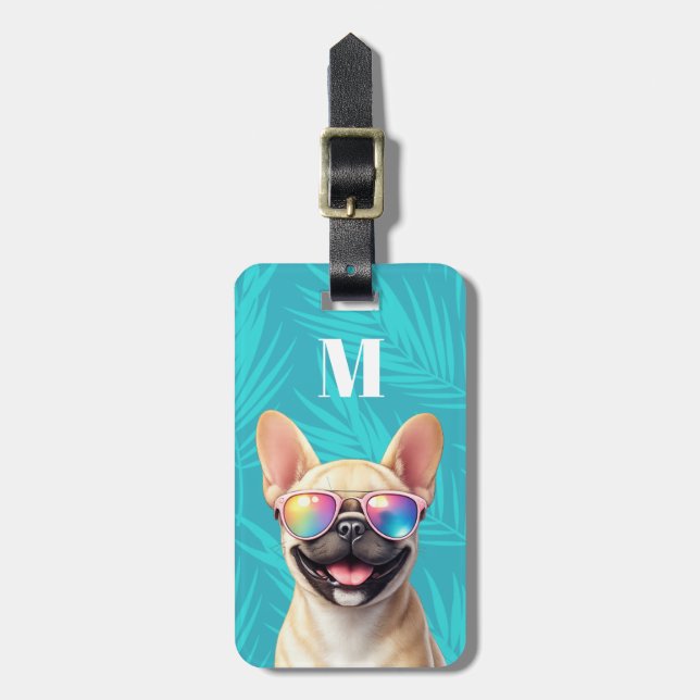 Etiquetas de equipaje de Bulldog Francés (Frente Vertical)