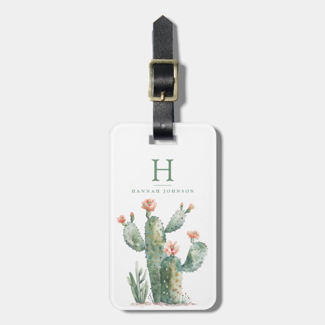 Etiquetas de equipaje de cactus (Frente Vertical)
