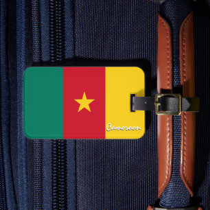 Etiquetas de equipaje de Camerún, bandera patrióti