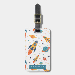 Etiquetas de equipaje de cohete espacial