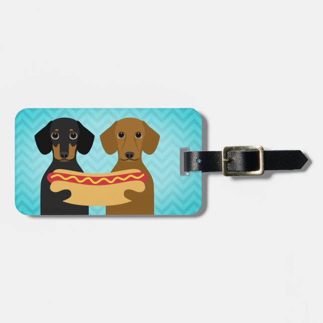 Etiquetas de equipaje de Dachshund (Frente Horizontal)