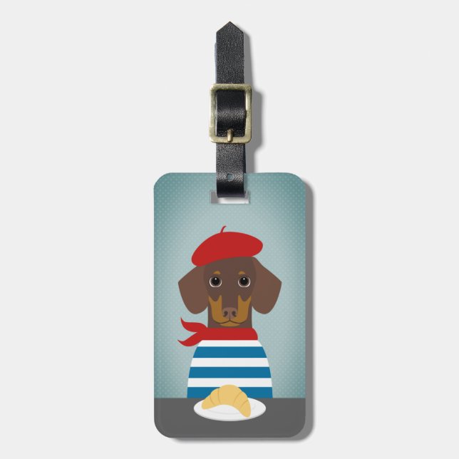 Etiquetas de equipaje de Dachshund (Frente Vertical)