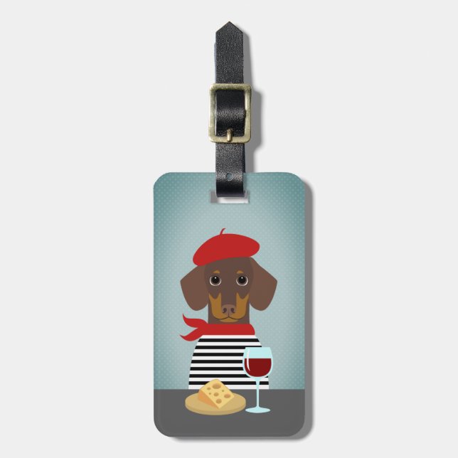 Etiquetas de equipaje de Dachshund (Frente Vertical)