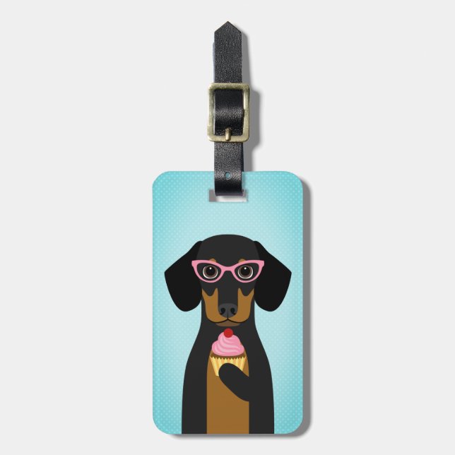 Etiquetas de equipaje de Dachshund (Frente Vertical)