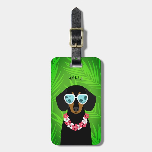 Etiquetas de equipaje de Dachshund (Frente Vertical)