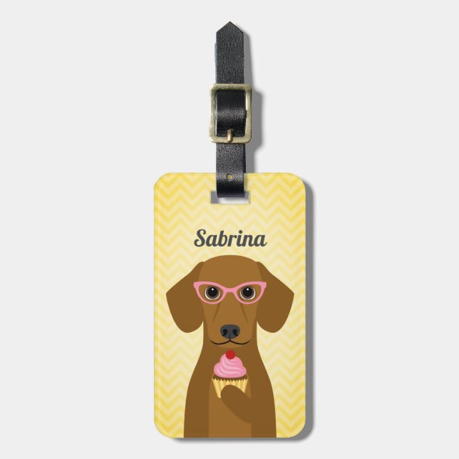 Etiquetas de equipaje de Dachshund (Frente Vertical)