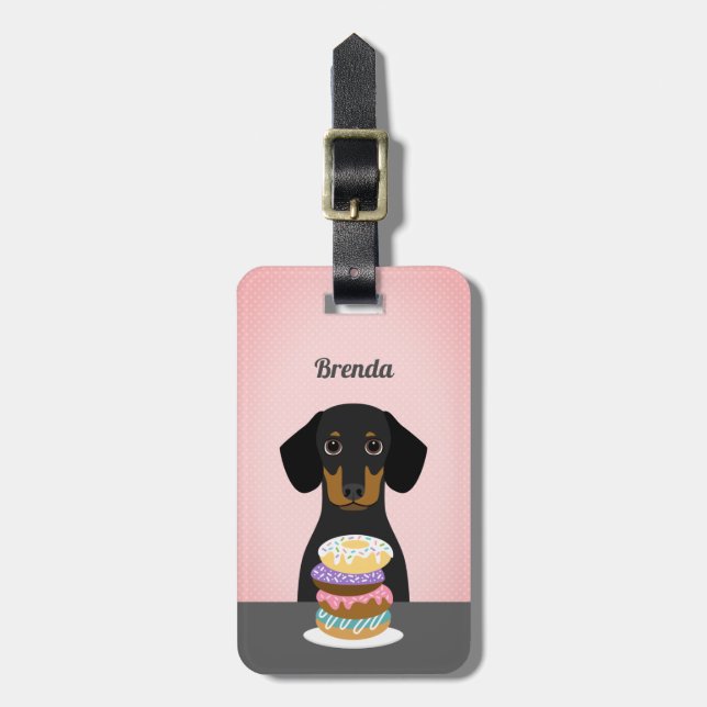 Etiquetas de equipaje de Dachshund (Frente Vertical)