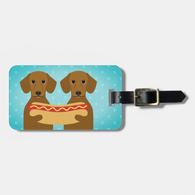Etiquetas de equipaje de Dachshund (Frente Horizontal)