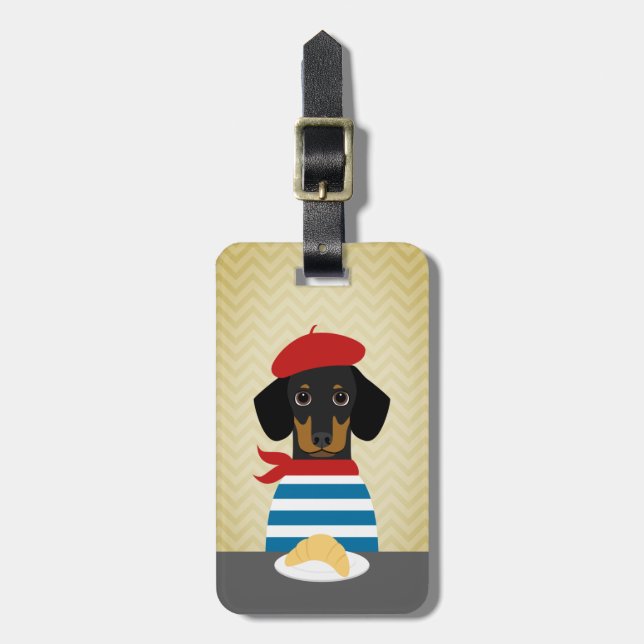Etiquetas de equipaje de Dachshund (Frente Vertical)