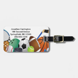 Etiquetas de equipaje de diseño deportivo