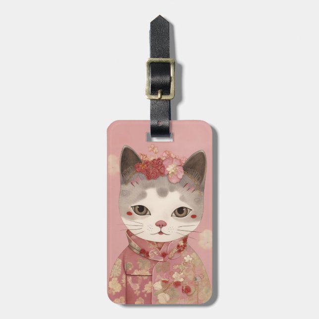 Etiquetas de equipaje de gato (Frente Vertical)