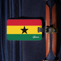 Etiquetas de equipaje de Ghana, bandera ghanesa pa