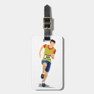Etiquetas de equipaje de hombre corriendo
