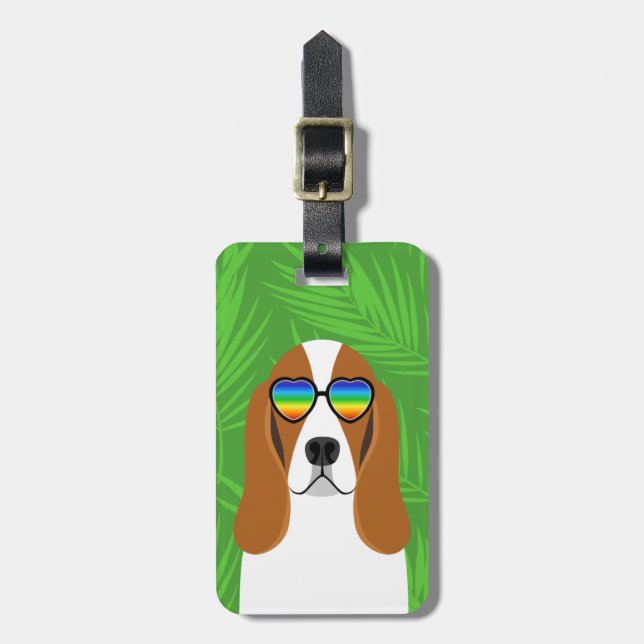 Etiquetas de equipaje de Hound Basset (Frente Vertical)