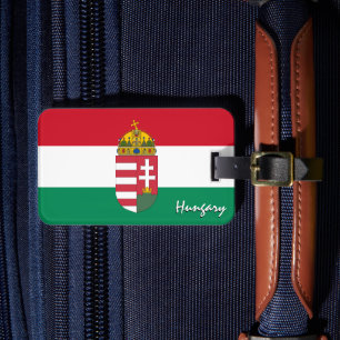 Etiquetas de equipaje de Hungría, bandera húngara 