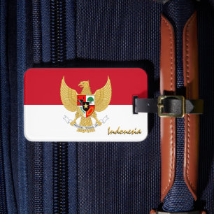 Etiquetas de equipaje de Indonesia, bandera patrió