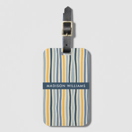 Etiquetas de equipaje de líneas coloreadas