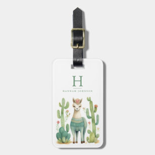 Etiquetas de equipaje de Llama Cactus