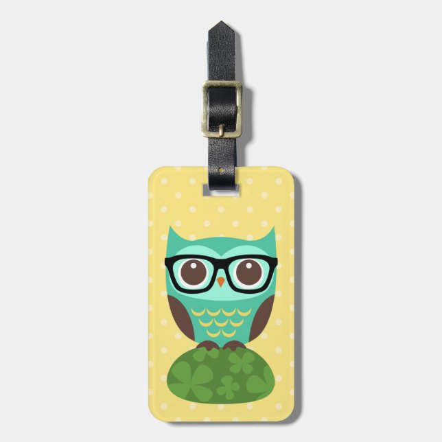 Etiquetas de equipaje de Owl (Frente Vertical)