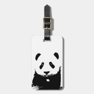 Etiquetas de equipaje de Panda blanco y negro