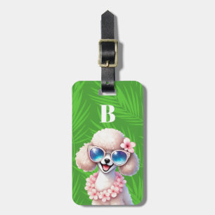 Etiquetas de equipaje de perro caniche blanco