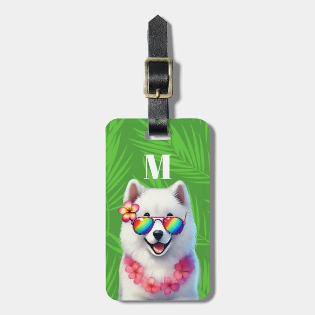 Etiquetas de Equipaje de Perro Samoyedo (Frente Vertical)