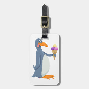 Etiquetas de equipaje de pingüino divertido con he
