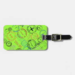 Etiquetas de equipaje de sellos de pasaporte