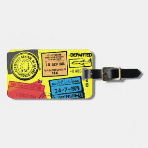 Etiquetas de equipaje de sellos de pasaporte