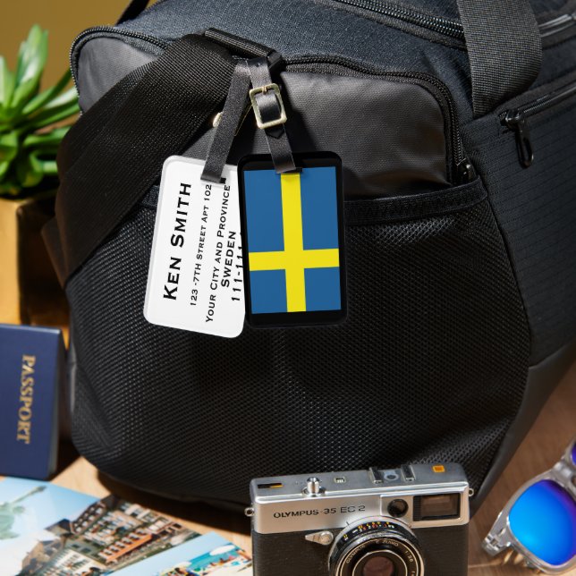 Etiquetas de equipaje de Suecia (Anverso & Reverso)