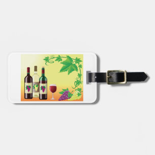 Etiquetas de equipaje de vino con uvas