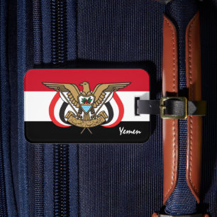 Etiquetas de equipaje de Yemen, bandera patriótica