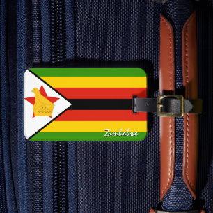 Etiquetas de equipaje de Zimbabue, bandera patriót
